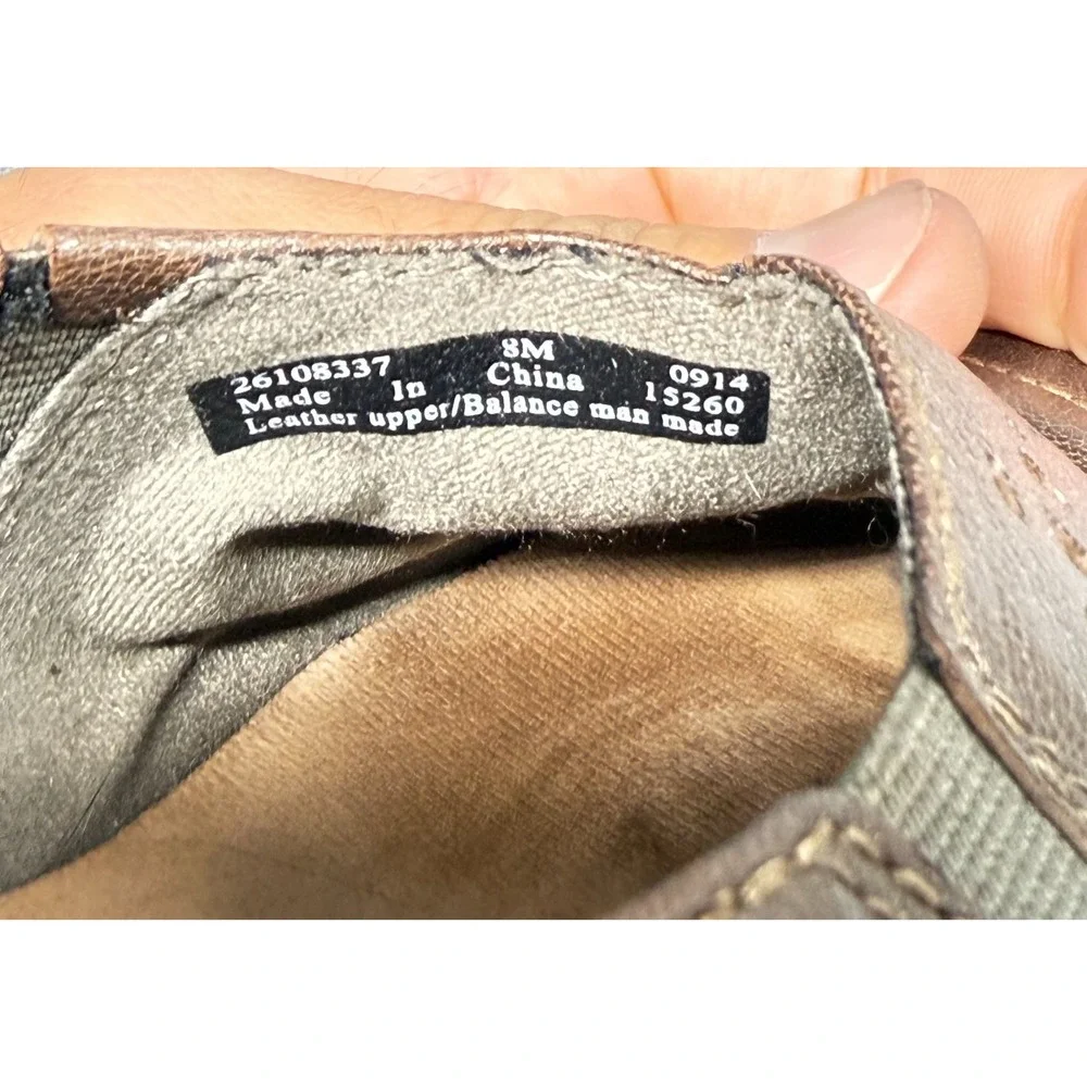 Clarks Collection Womens 8 Bronze Leather Slip On Shoes Cutout Comfort